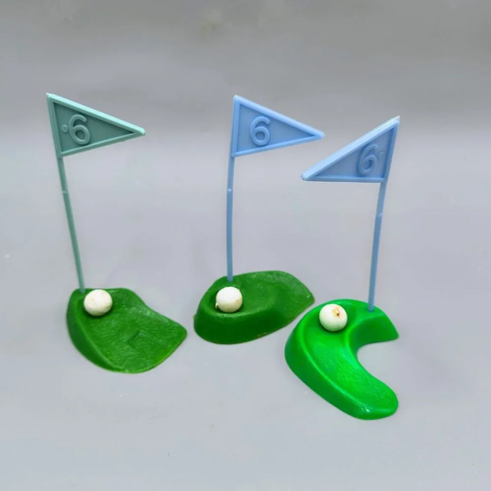 Wilton Golf Course Greens Clubs Golfers Flags Balls Cake Toppers Lot 1991 Vtg